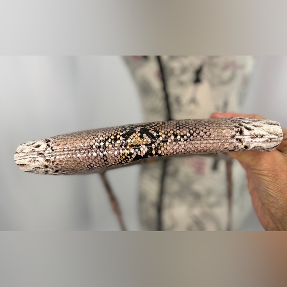 A New Day Faux Snakeskin Crossbody Bag | Brown & Tan | Adj Strap - Picture 7 of 13